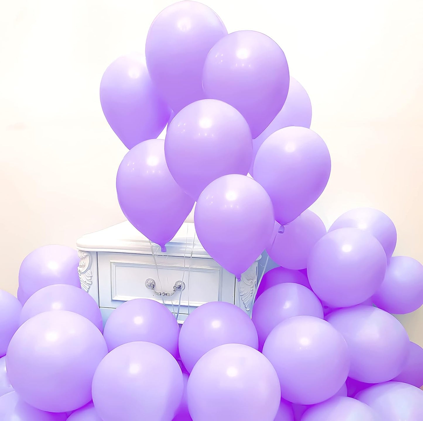 Jonhamwelbor Light Purple Matte Balloons (100 pcs 12 inch) Pastel Purple Macaron Lilac Latex Balloons for Baby Shower Girl Birthday Wedding Party