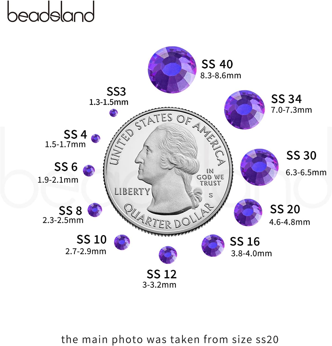 Beadsland Hotfix Rhinestones, 1440pcs Flatback Crystal Rhinestones for Crafts Clothes DIY Decorations, Purple Velvet, SS12, 3.0-3.2mm
