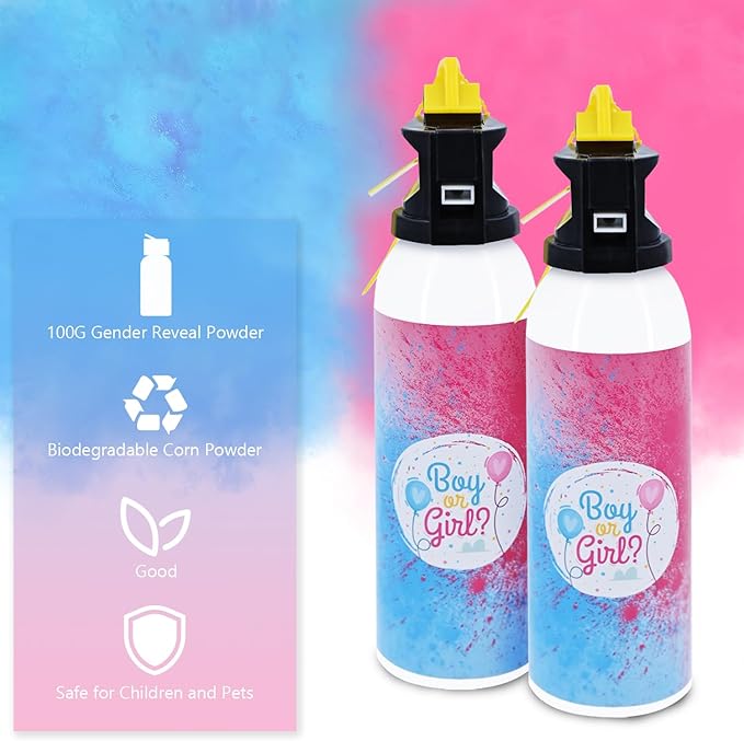 Gender Reveal Fire Extinguisher Color Smoke-Set of 2,Baby Revel Extinguishers Smoke for Boy or Girl Gender Reveal Ideas,Fire Extinguishers Pink or Blue Smoke for Gender Reveal Decorations
