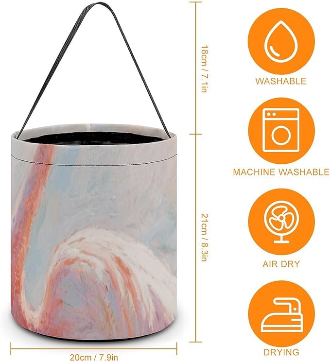 Halloween Candy Bucket - Flamingo Painting Trick Or Treat Candy Bag, Gift Bag for Party Favor Supplies