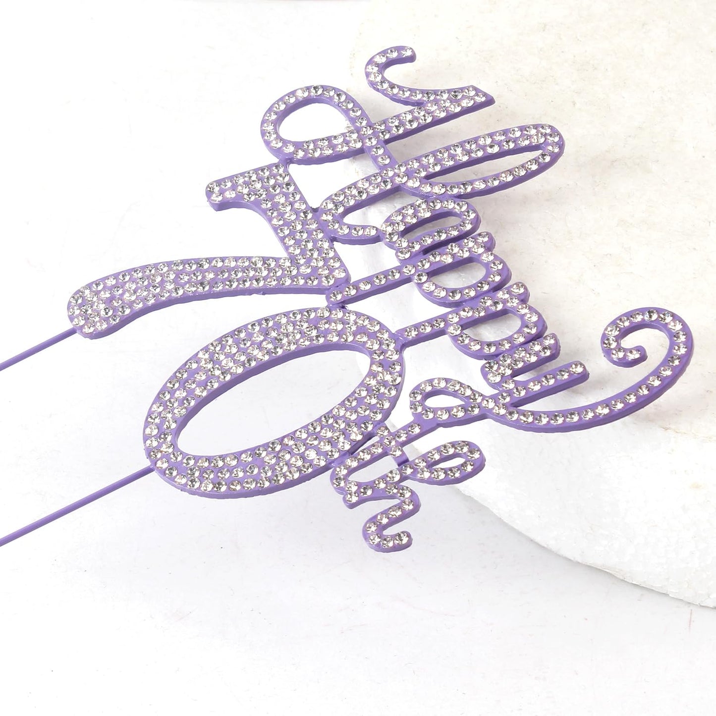 LASKYER Happy 70th Birthday Purple Rhinestone Cake Topper - 70th Birthday/Anniversary,Cheers to Seventy Years Old Bday Party Metal Sparkly Centerpieces Decorations.