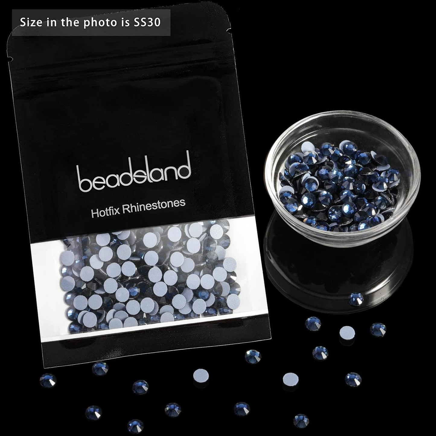 Beadsland Hotfix Rhinestones, 144pcs Crystal Rhinestones for Crafts Clothes DIY Decoration, Montana, SS40, 8.3-8.6mm