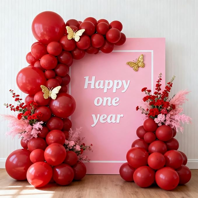 Patimate Red Balloons 150 Pack 5 Inch Matte Red Latex Balloons for Birthday Valentine's Day Christmas Independence Day Graduation Wedding Anniversary Engagement Bridal Shower Party Decorations