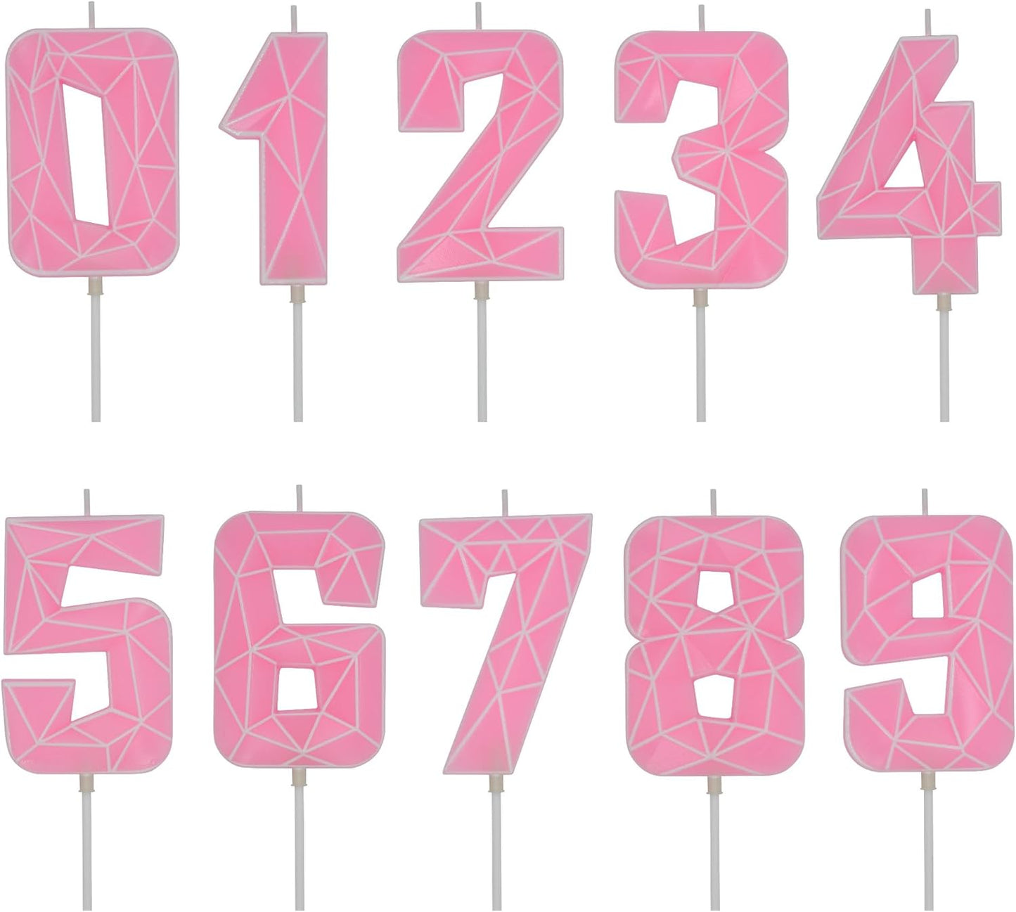 DERVENTA Large Birthday Candle Number 3D Macaron Pink 3.7 inch Party Celebration Anniversary Decoration Cake Topper 1 Piece (Number 8 Macaron Pink)