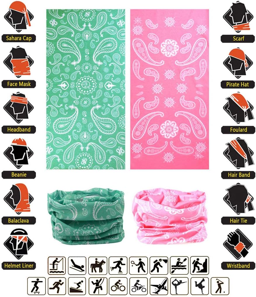Headband Neck Gaiter Head Wrap Headwear Face Mask Magic Scarf Bandana for Men and Women