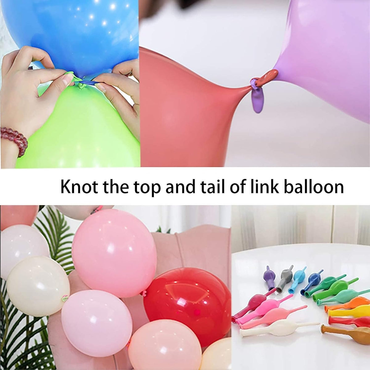 IN JOOYAA Link Balloons 6 Inch 120 Pcs Quick Link Balloons for Wedding Party Festival Birthday Decorations (Light Blue)