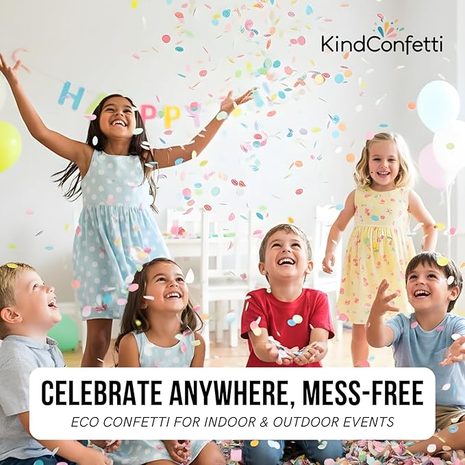 Rainbow Confetti Biodegradable Rice Paper Confetti for Birthday Parties, Weddings & Photoshoots – Eco-Friendly Multicolor Tissue Paper Alternative, Filler for Confetti Cannons, 150G 20000 Pcs