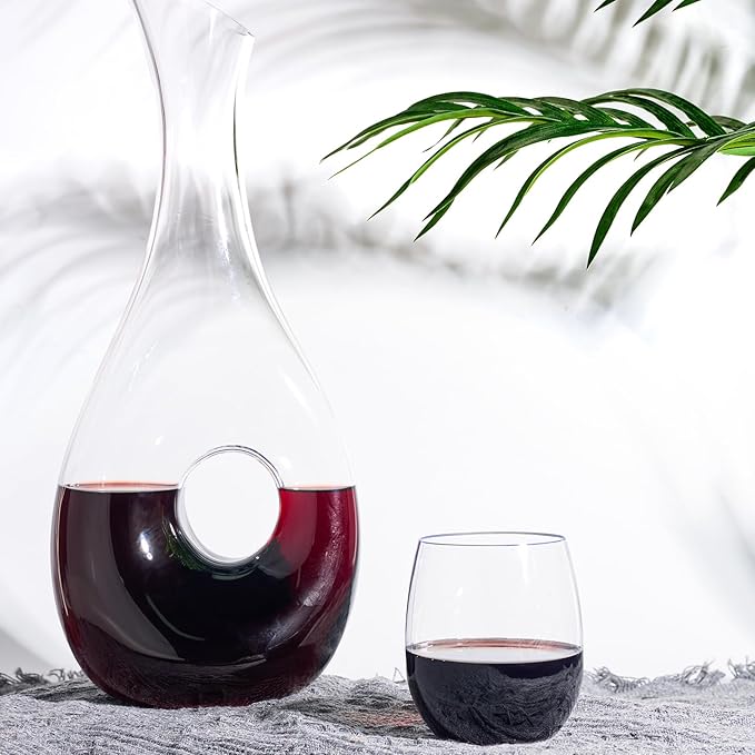 FOCUSLINE 32 Pack Plastic Wine Glasses Stemless, 12 Oz Crystal Clear Disposable Wine Cups, Reusable Plastic Wine Glasses for Parties Weddings, Shatterproof Recyclable and BPA-Free