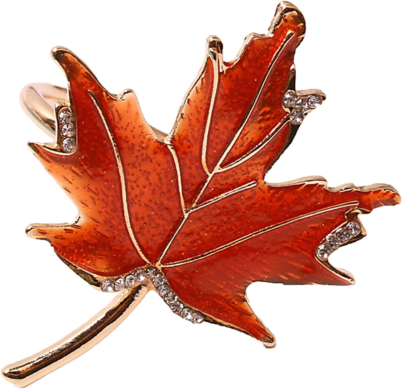8 Pcs Maple Leaves Napkin Ring, Fall Metal Napkin Ring Holder Maple Leaves Serviette Buckle Holder Autumn Leaf Napkin Buckle for Harvest Season Thanksgiving Fall Decoration
