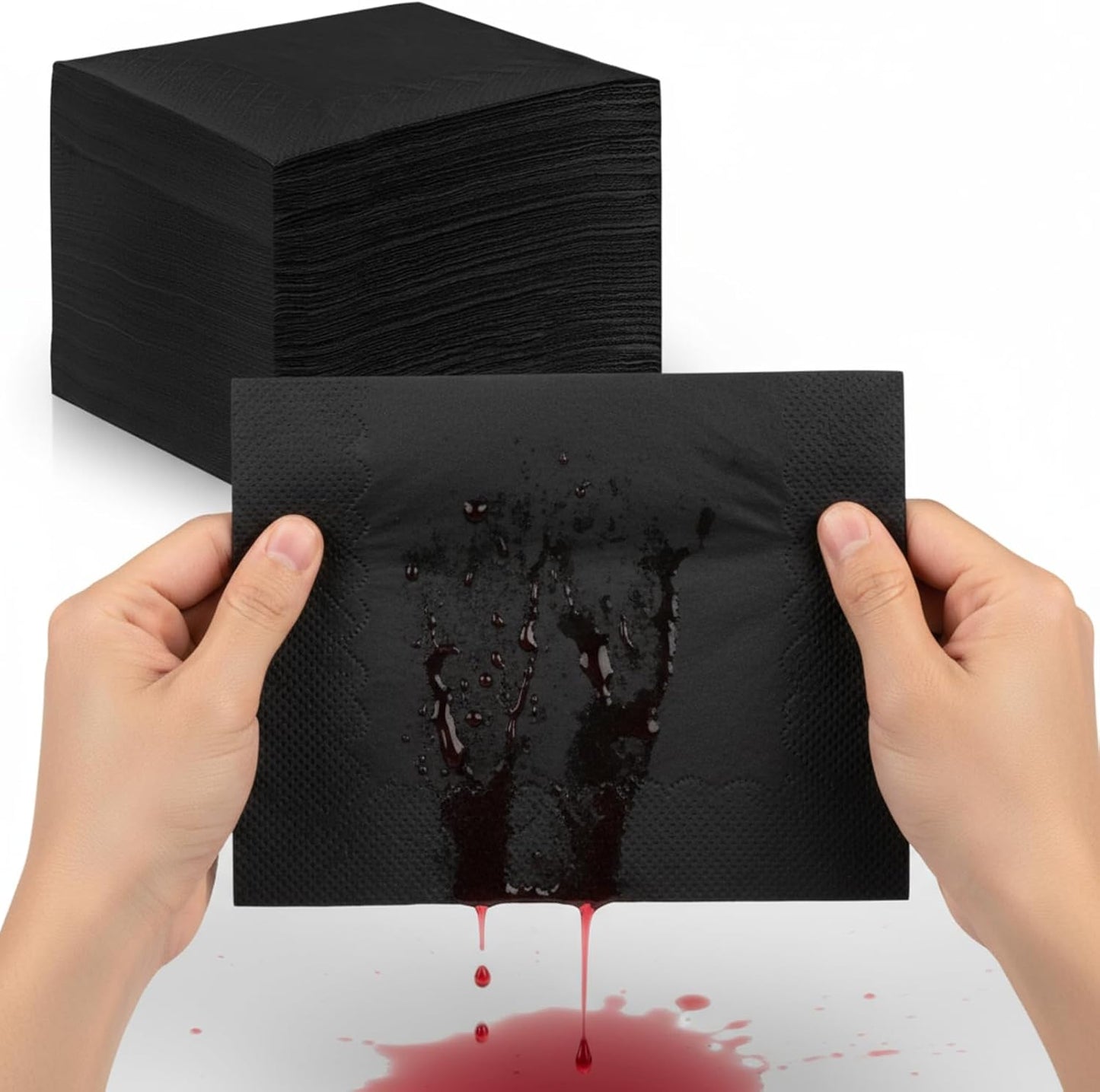Henoyso 2000 Pack Black Cocktail Napkins Bulk, 9.8'' x 9.8'' 2 Ply Disposable 100% Bamboo Paper Napkins for Wedding Bar Party Birthday Dinner Beverage Holiday Elegant Restaurant Event