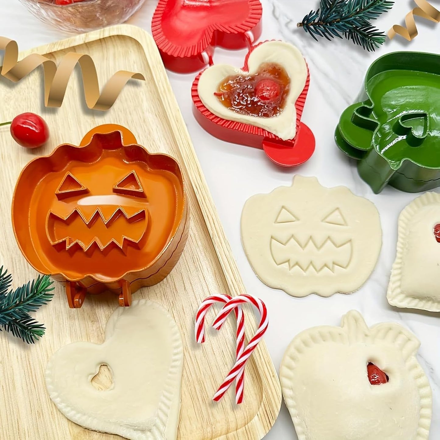 9PCS Mini Hand Pie Molds,Party Potluck Hand Pie Molds for Baking,Fits All Kinds of Festivals and Parties (9PCS-A)