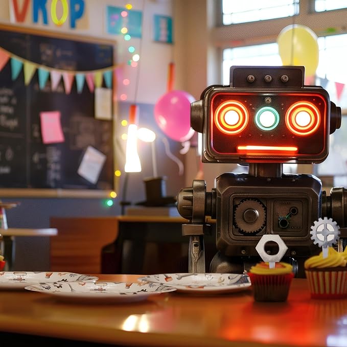 Robot Party Decorations - Robot Party Plates and Napkins for Kids Birthday Party, Serves 40 Guests