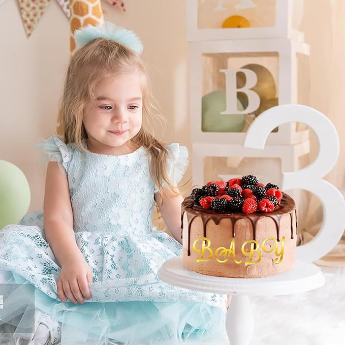 Acrylic Alphabet Cake Topper, DIY Personalized Name Cake Toppers with A-Z Letter Set Gold Cake Topper for Custom Wedding Cake Decorations, Baby Birthday Party Supplies (Style 1)