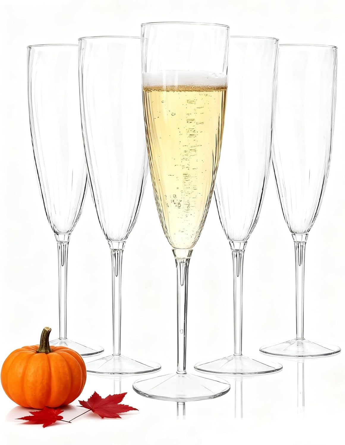 WDF 36PCS Clear Champagne Flutes Plastic - 6 OZ Clear Disposable Champagne Flutes Party Supplies for Wedding/Birthday/Parties