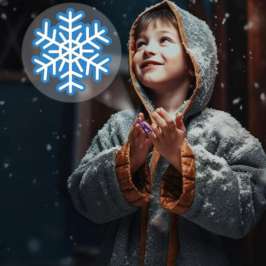 Tuanse 24 Pcs Snowflake Party Favors Snowflake Lights Gifts Bulk for Kids Glow in The Dark Snow Icy Finger Lights Classroom Rewards Prizes Gifts for Birthday Summer Valentine Winter Boys Girls