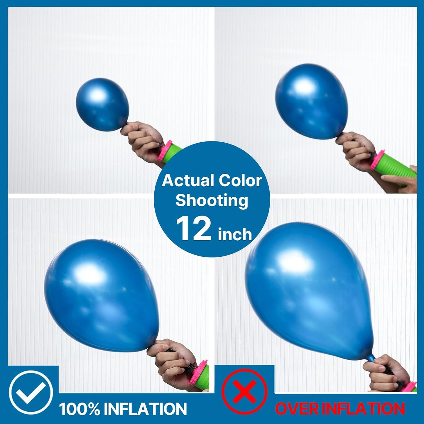 PartyWoo Metallic Blue Balloons 100pcs 5 Inch Small Mini Chrome Blue Latex Balloons for Graduation Wedding Baby Shower Engagement Baby Shower Wedding Bachelorette Birthday Party Decorations Blue-G106