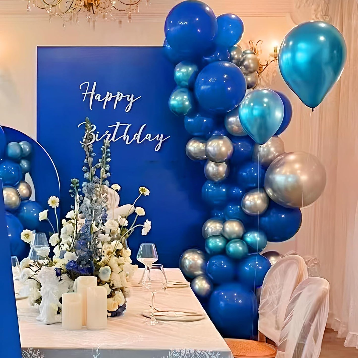 Navy Blue Latex Balloons, 100pcs 12inches Round Helium Navy Blue Balloons for Birthday Baby Shower Wedding Birthday Party Decorations