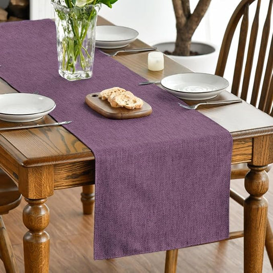 Artoid Mode Purple Table Runner, Seasonal Summer Washable Kitchen Dining Table Decoration for Home Party Decor 13x120 Inch