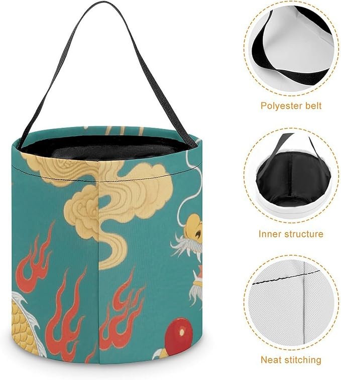 Halloween Candy Bucket - Dragon Trick Or Treat Candy Bag, Gift Bag for Party Favor Supplies
