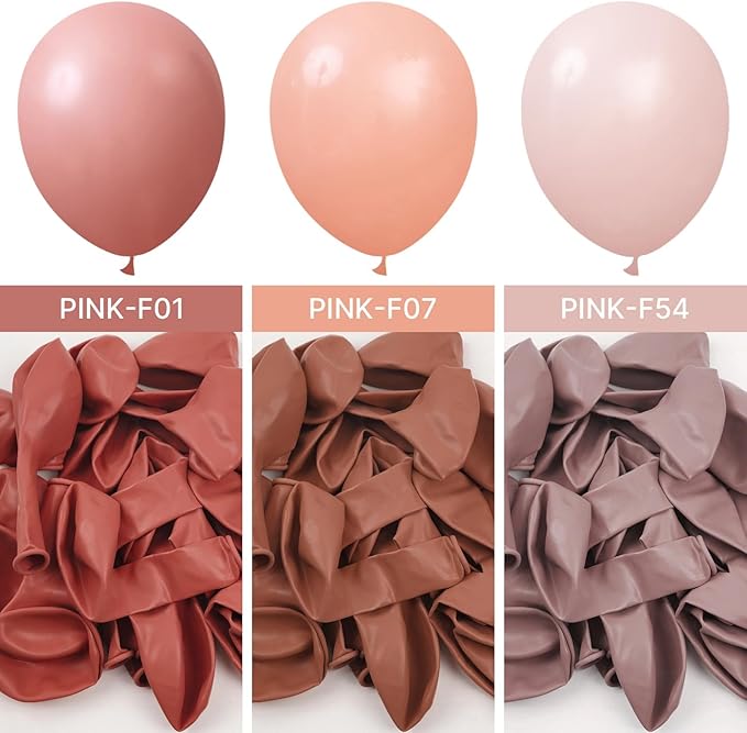 PartyWoo Dusty Pink Balloons 140pcs Different Sizes of 18 12 10 5 Inch Boho Blush Lilac Pink Latex Balloons for Birthday Baby Shower Graduation Anniversary Bachelorette Party Decorations Pink-F54