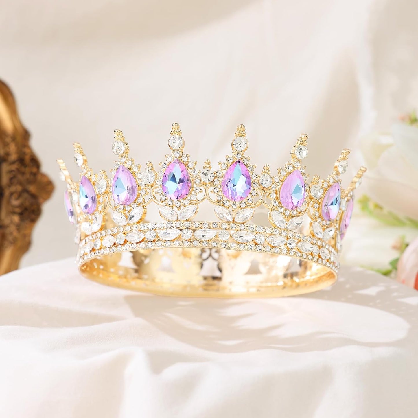 Queen Crown for Women Crystal Tiara for Girl Rhinestone Wedding Headband for Bride Hair Accessories for Costume Birthday Party Prom