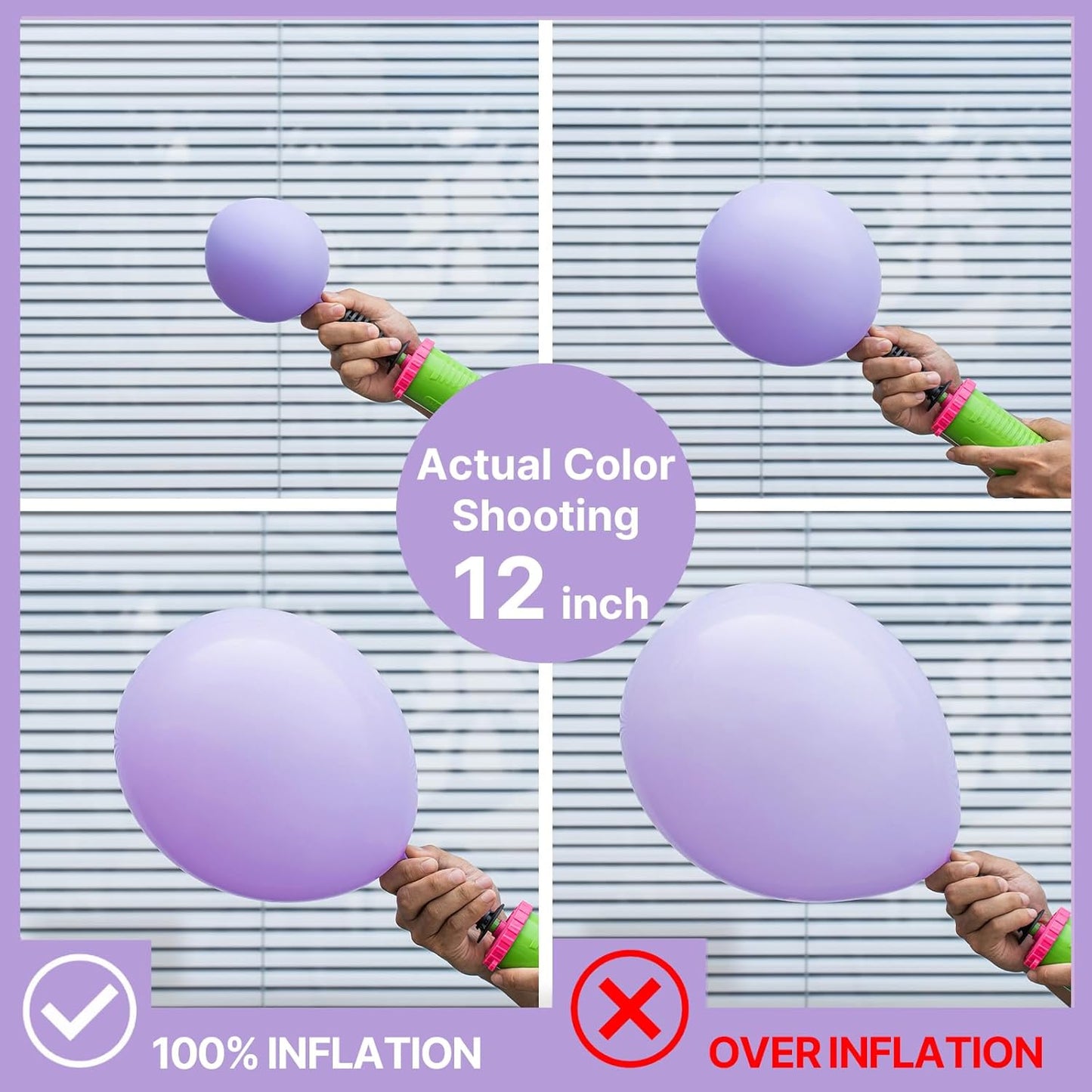PartyWoo Pastel Purple Balloons 100 pcs Different Sizes Pack of 36 18 12 10 5 Inch Light Pastel Purple Lavender Lilac Balloon Arch Kit Garland for Baby Shower Birthday Party Decorations Purple-Q10