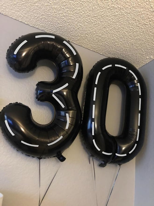 Numbers Balloon 3, 40 Inch Large Line Black Balloon for Three Year Old Birthday Decor, 3 13 30 31 Birthday Party Decorations for Wedding Supplies