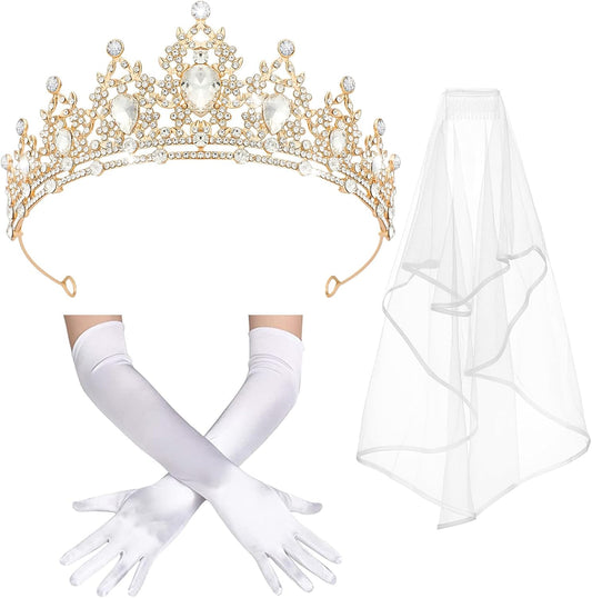 Crystal Tiaras & Crowns for Women, Bride Royal Queen Headband Princess Headpieces for Birthday Cake Crown & Prom Pageant Party