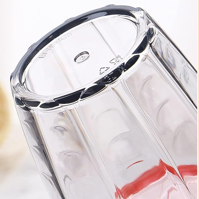 ZEAYEA Set of 6 Acrylic Drinking Cups, 14 oz Unbreakable Water Tumbler, Reusable Plastic Drinking Glasses, Stackable Beverage Tumbler for Juice, Lemonade, Ice Coffee, BPA-free, Dishwasher Safe
