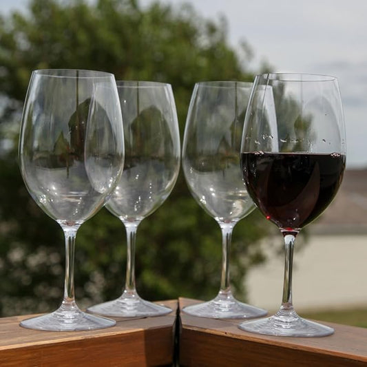 Lily's Home Unbreakable Cabernet and Merlot Bordeaux Red Wine Glasses, Made of Shatterproof Plastic, For Indoor and Outdoor Use, Reusable and Dishwasher-Safe, Crystal Clear 20 oz.