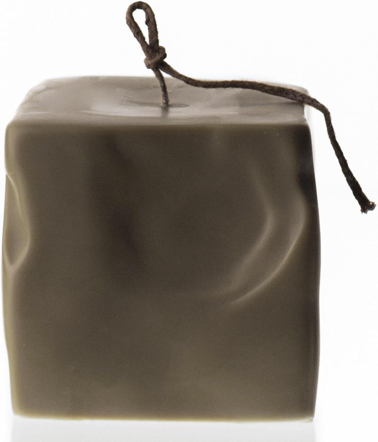 LAWA Raw Block Candle - Beautiful Handmade Pillar Scented Soy Wax Elegant Aesthetic Candle Housewarming Gift Home Room Shelf Decor Idea (Earthy Green, Small)