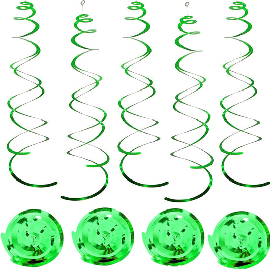 30 Pcs Green Hanging Swirl Party Decorations,Sparkle Green Birthday Ceiling Decorations,Streamers for Wedding Party Anniversary Graduation Christmas (Green)
