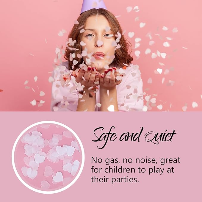 BATTIFE 7.1 Oz White Heart Shaped Confetti, 40000Pcs Tissue Paper, Table Confetti for Wedding Celebrations Party, 200 Gram