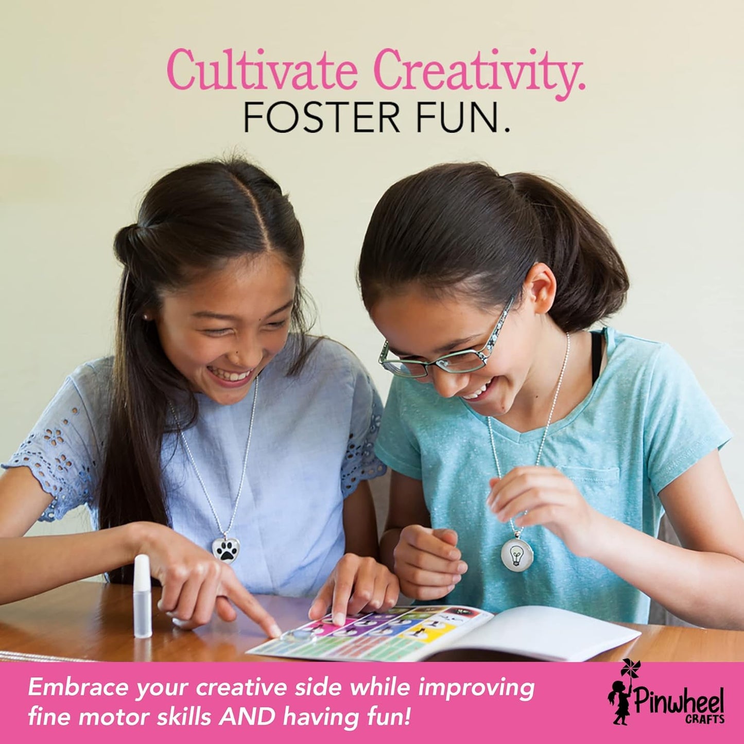 Pinwheel Crafts Pendant Jewelry Making Kit for Girls 8-12+ Years, Necklace and Bracelet Making Kit for Kids – Single Craft to Create Multiple Necklace & Bracelet for Teens with 200 Designs