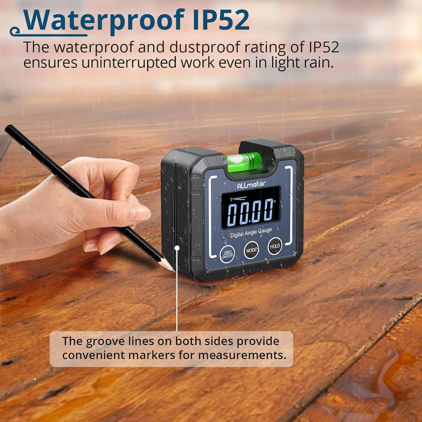 0-360°(4 * 90°) Digital Angle Finder Level Magnetic Electronic Gauge Inclinometer Protractor Tool with Bubble Level and Magnetic Base LCD Backlight For Construction Carpenter Craftsman Home