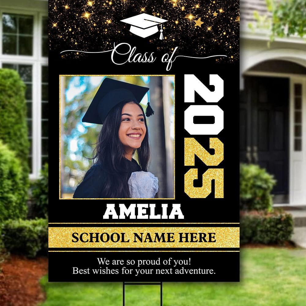 Personalized Graduation Yard Signs, Class of 2025 Sign, Graduation Senior Sign 2025, Graduate Yard Sign, Graduation Decorations Sign, High School Grad, College Graduation Sign #6