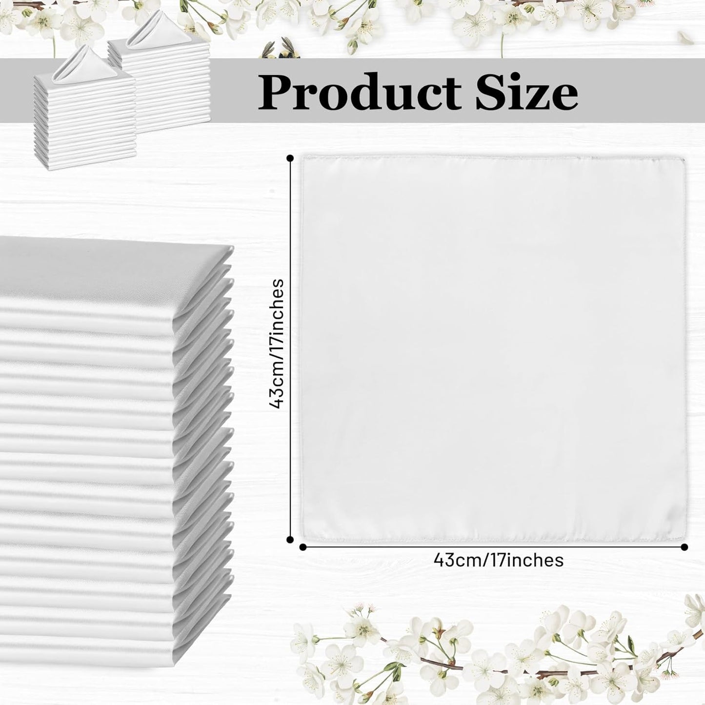 Bailarina 120 Pack Silver Satin Napkins,17x17 Inches Wedding Napkins Square Soft Silky Table Napkins Bulk Decorative Elegant Cloth Napkin for Party Decoration, Banquet,Wedding,Graduation