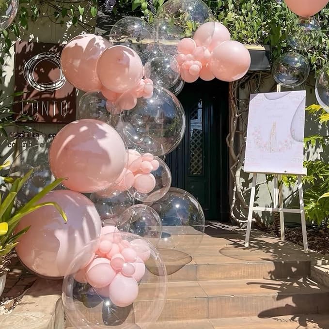 90pack Clear Balloons Different Size 18/12/10/5 Inch Transparent Balloon Garland Arch Kit for Graduation, Wedding, Birthday, Baby Shower, Anniversary Party Decorations