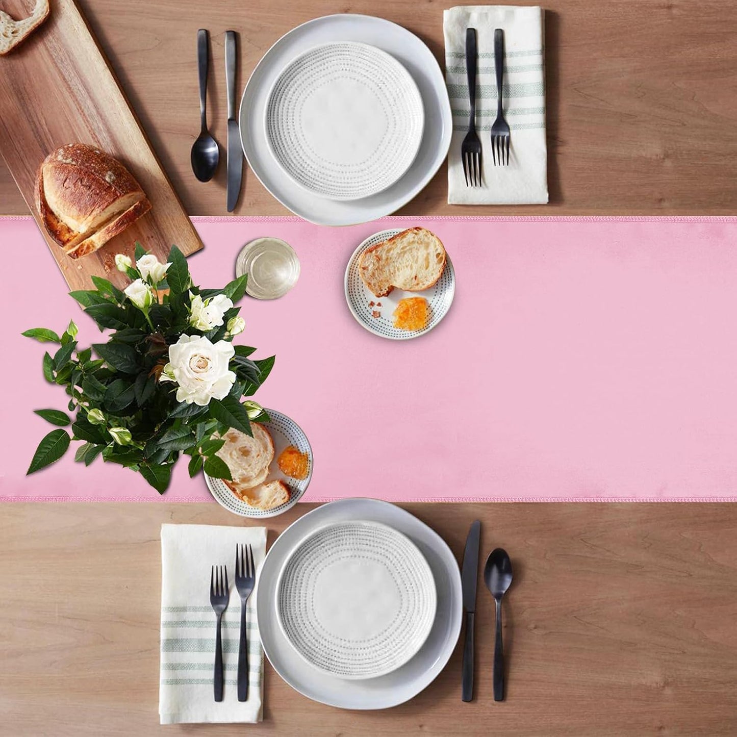 5 Pack Table Runner 12 X 108 Inch Silk Table Runner for Party,Wedding, Birthday, Banquets,Decoration(Pink)