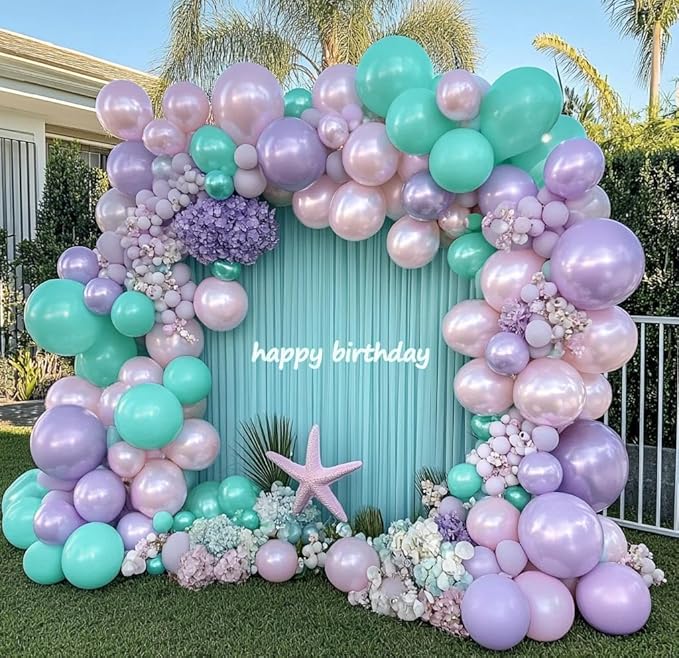 Teal Balloons Double Stuffed Turquoise Teal Blue Balloons Pearl Balloon Arch Kit for Birthday Baby Shower Wedding Dolphin Mermaid Ocean Theme Party Decorations
