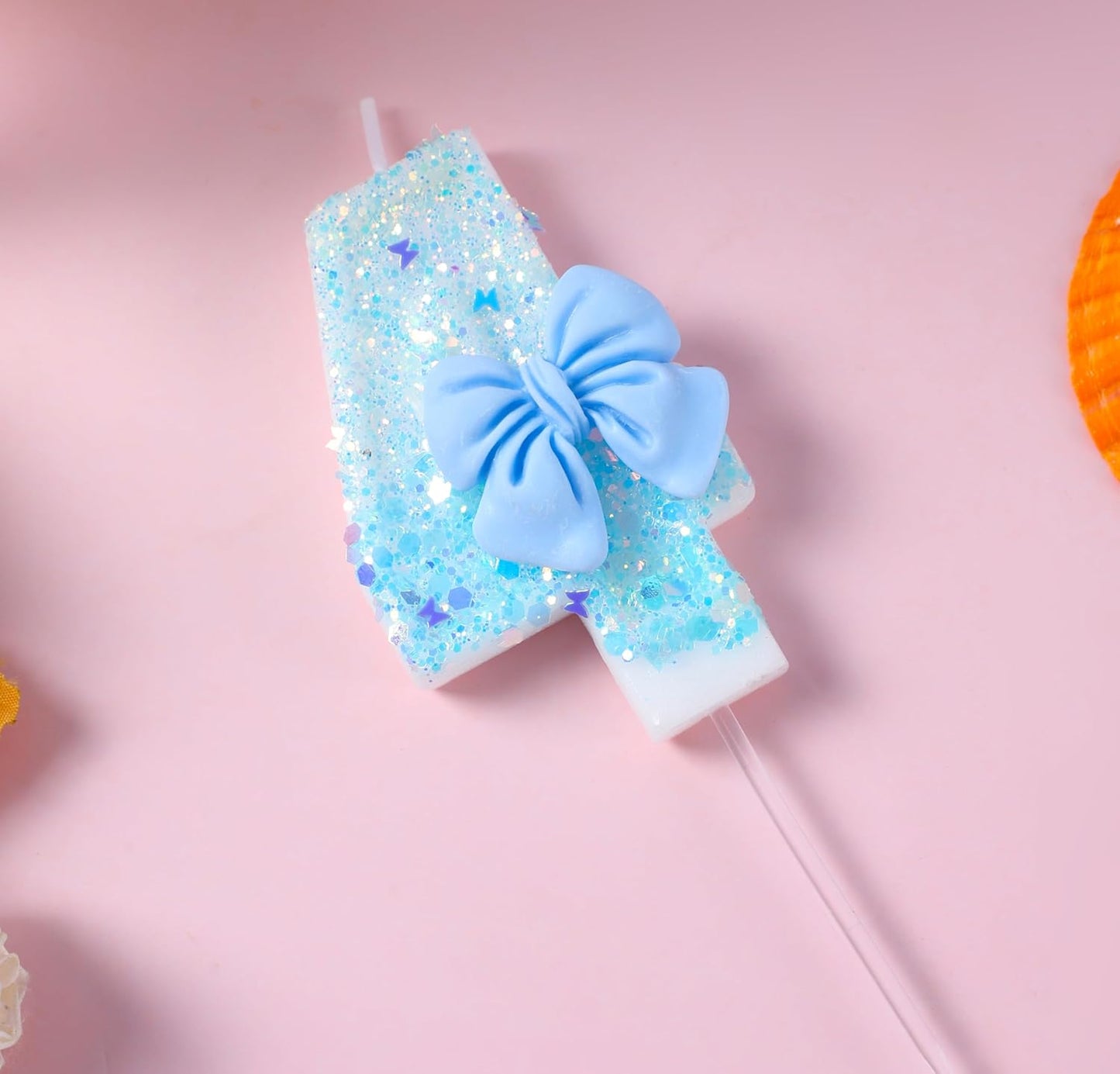 14th Birthday Candles Blue Bow Number 14 Cake Candles, 14 Cake Topper Decorations for Kids Pets Pastel Birthday Party Supplies (Number 14)