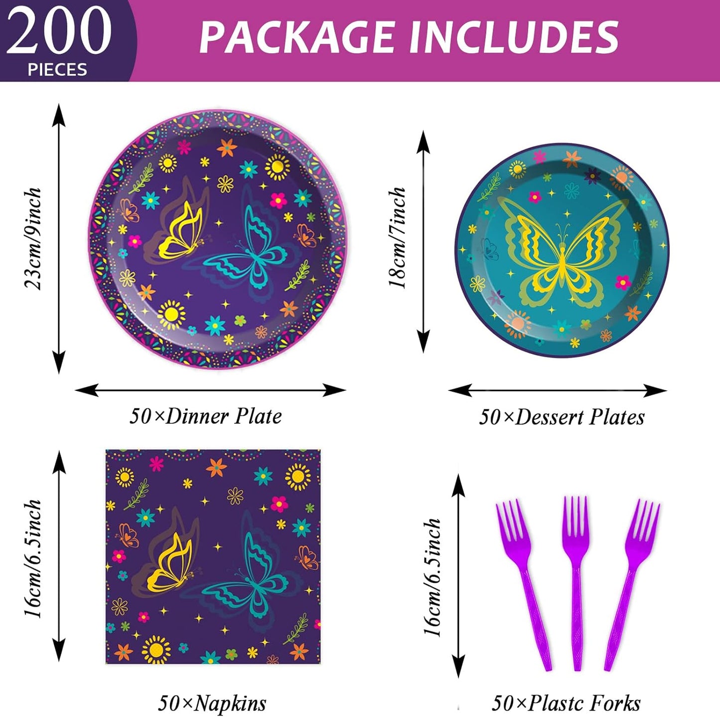 50 Guests Magic Movie Birthday Party Supplies Set Magic Movie Party Decoration Magic Movie Party Tableware Paper Plates Napkins for Boy Girl Birthday 200 PCS