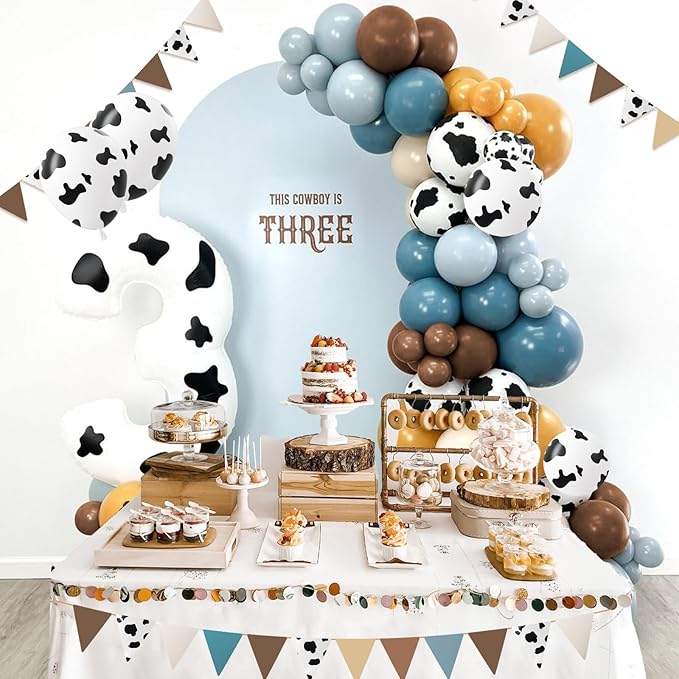 60pcs Cow Print Balloons, Latex Cow Balloons for Farm Cowboy Cowgirl Rodeo Western Baby Shower Birthday Party Decorations