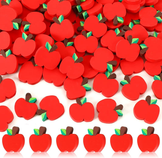 80pcs Red Apples Polymer Clay Ornaments, Welcome Back to School Table Scatters A-pple Vase Filler for Arts Crafts Decorations Classroom Counting Teacher Supplies Stationary Party Favors