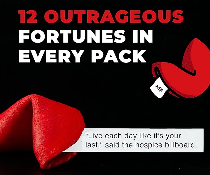 Miss Fortunes, Funny Fortune Cookies, Fortunes Against Humanity, Offend Someone You Love Today! Adult Party Idea with Dark Humor (Bag of 12 Individually Wrapped Cookies)