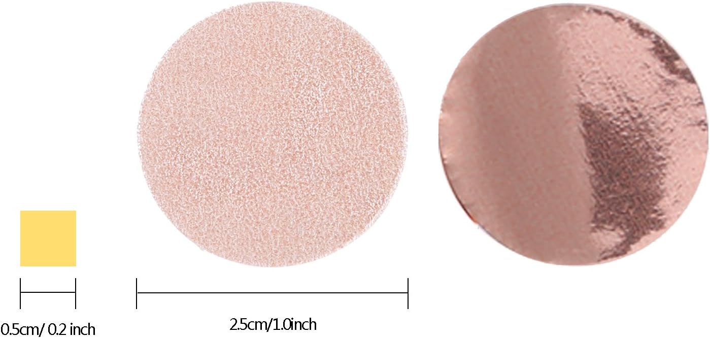 Round Tissue Paper Table Confetti Dots for Wedding Birthday Party Decoration, 1.76 oz (Rose Gold Confetti, 2.5 cm)