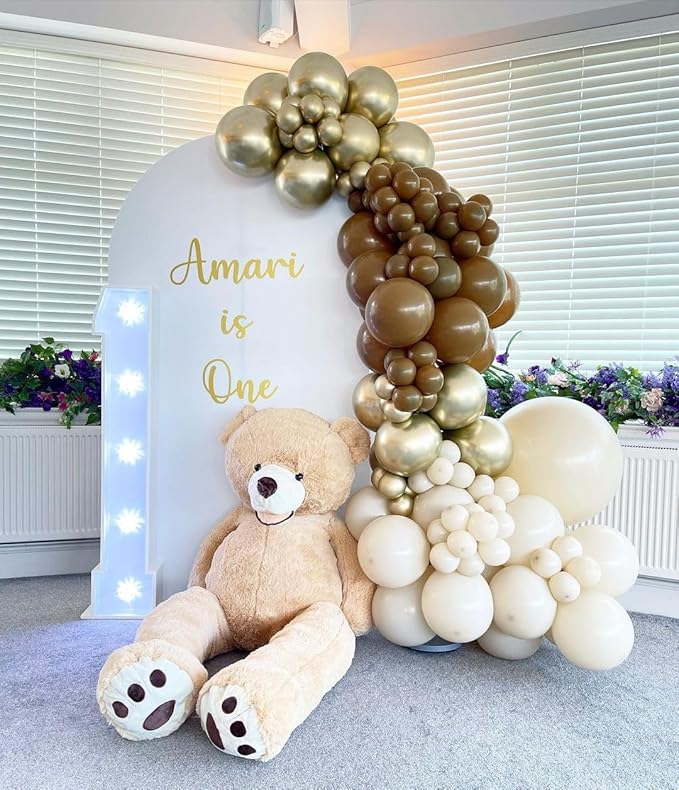 KBZVNAF Brown Balloons Latex Party Balloons - 50 Pack 12 inch Light Brown Helium Balloons for Baby Shower Birthday Wedding Safari Theme Party Decorations
