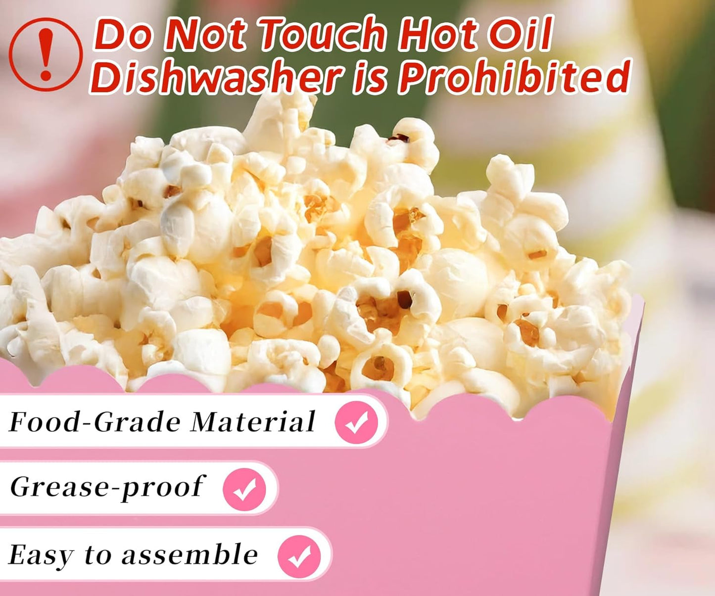100PCS Small Pink Popcorn Boxes, Small Disposable Popcorn Holders for Birthday Parties, Weddings, Movie Nights, Carnivals, Holidays, Baby Showers