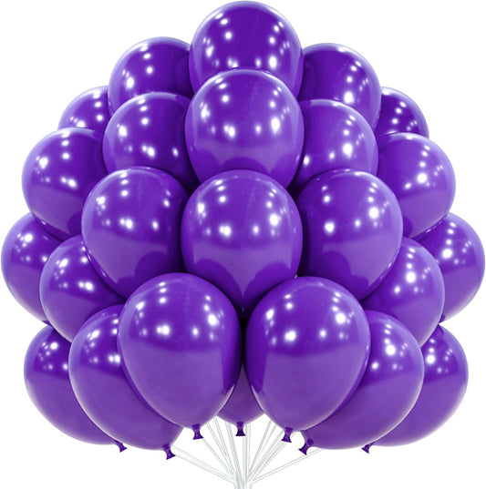 PartyWoo Dark Purple Balloons 101pcs 12 Inch Royal Purple Balloons for Graduation Halloween Mardi Gras Ramadan & Eid Wedding Baby Shower Anniversary Birthday Party Decorations Purple-Y16