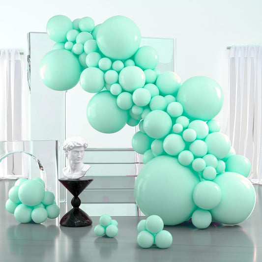 PartyWoo Mint Balloons, 100 pcs Pastel Teal Different Sizes Pack of 36 Inch 18 Inch 12 Inch 10 Inch 5 Inch Pastel Turquoise for Balloon Garland or Arch as Party Decorations, Mint-Q03